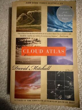 Cloud Atlas by David Mitchell – Cream Cover with Orange Accent